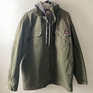 Dickies Men's Hooded Quilted Shirt Jacket